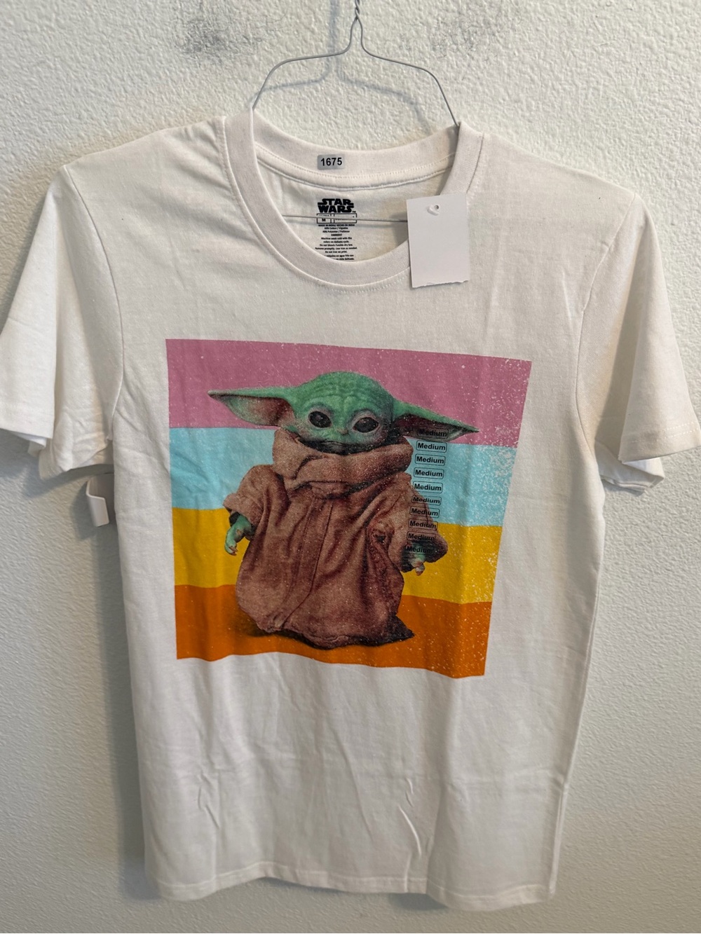 Star Wars Kids Tee - White with Pink, Blue, Yellow and Orange Graphic
